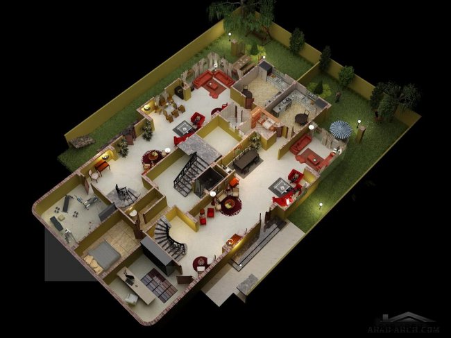 عمارة سكنية رائعه + المخطط والبلانات 3D