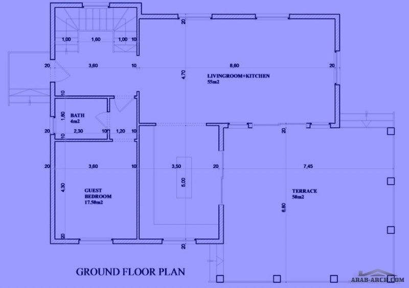 مخطط فيلا 220 m2 - غرف 5+1 تصميم تركى