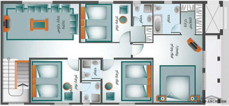 مخطط فيلا اوبال من السويدى هومز - 4 غرف نوم ماستر