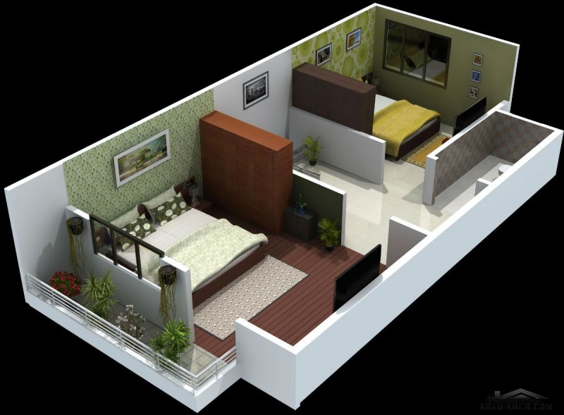 small villa floor plans 2 BHK