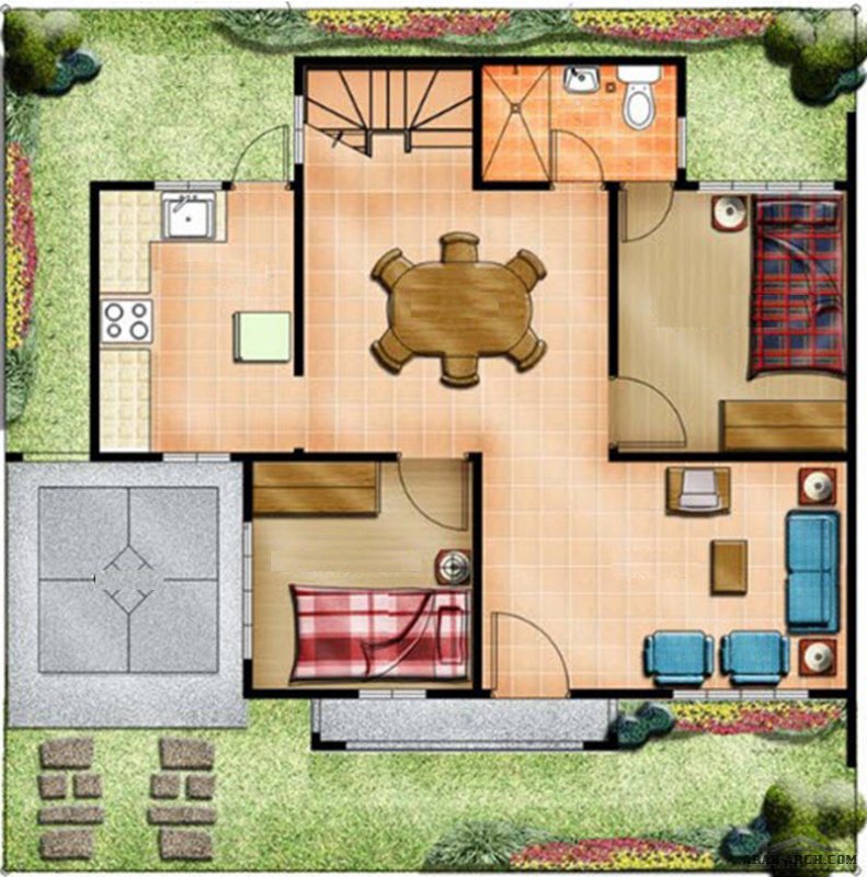 Walnut Expanded House Model