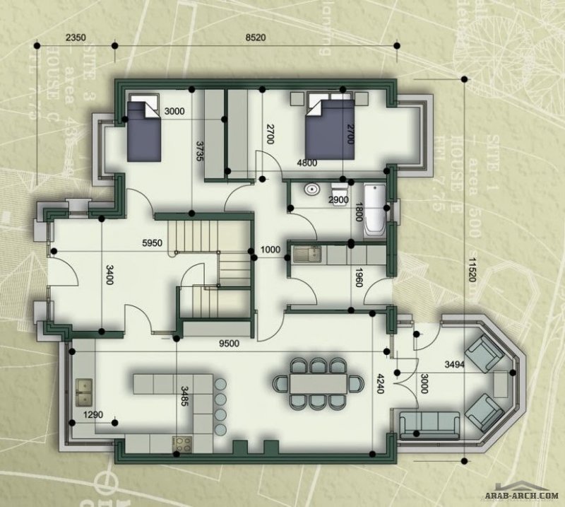 Two Story Small House Plans » arab arch