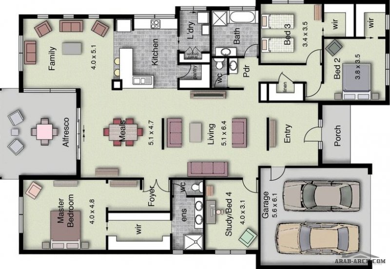 Luxury floor plans for homes with 4 Bedrooms