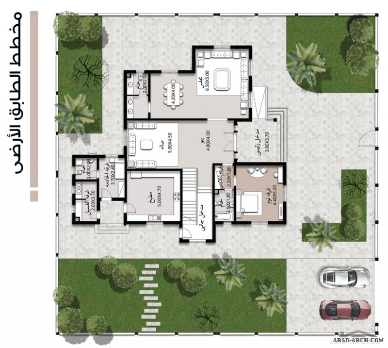 نماذج المساكن 4 غرف نوم طابقين مساحه 446 متر مربع
