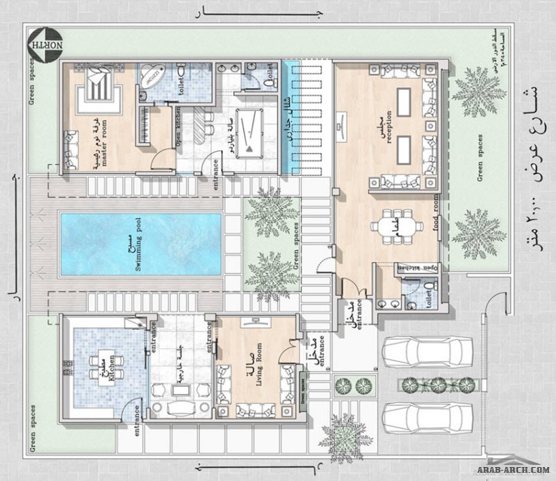 تصميم شاليه مودرن بالمدينة 304 متر مربع من اعمال معماري يحيى زنقوطي