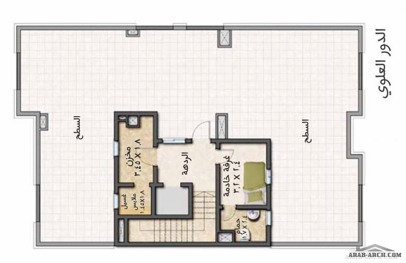 مخطط فيلا التميز مساحة البناء   |  443 م2 5 غرف نوم