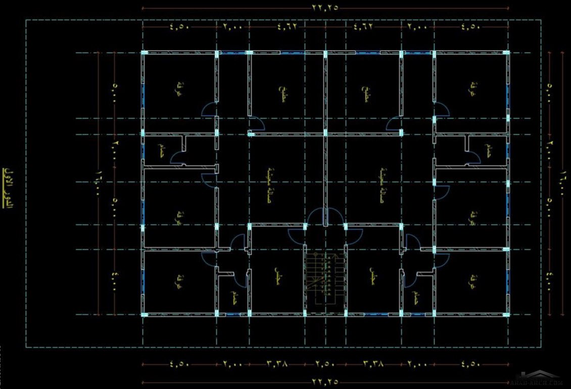 مخطط ارضي فيلا و العلوي شقتين المباني 16*22 متر و الارض 31*20 متر 