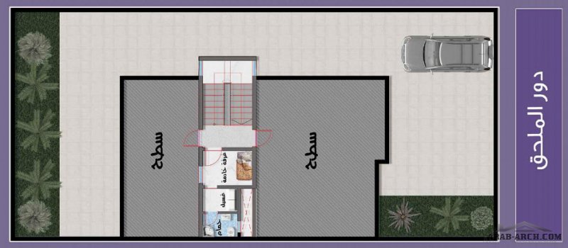 فيلا سعودي صغير المساحه 4 غرف نوم الدور الاول علي 120 متر مربع