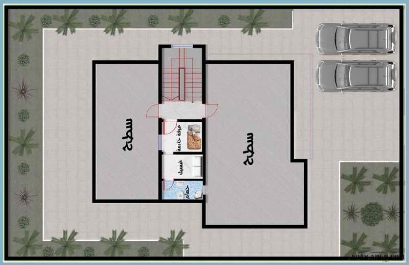 مخطط سعودي صغير المساحة 4 غرف نوم الدور الاول 120 متر مربع