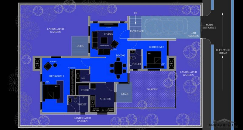 small house design Area = 1074 Sq.Ft. Plot Size = 69 Ft. x 47 Ft 