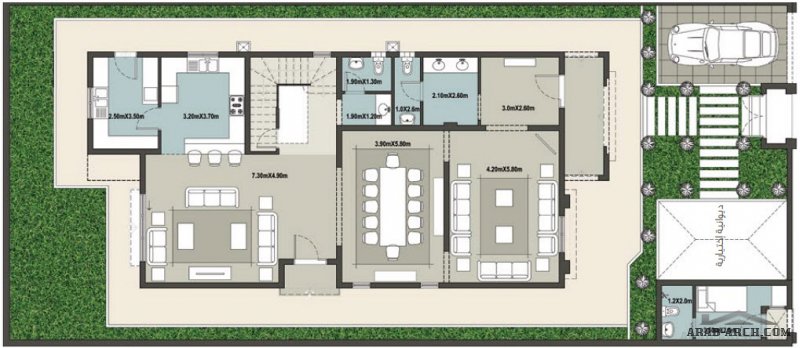 مخطط الفيلا جوري 5 غرف نوم مساحة الارض 400 متر مربع