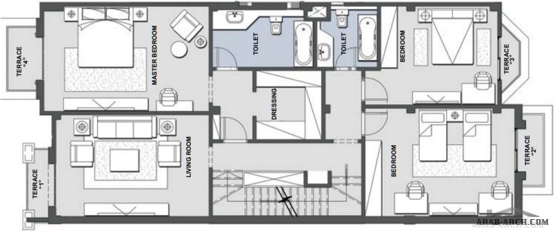 Each level 145 sq.m twin house floor area 