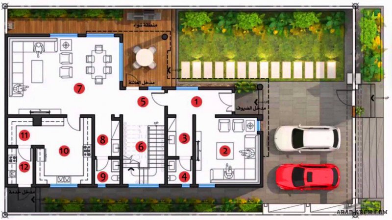 مشروع فيلا رتيل 1 تصميم المعمارية منال الخباز- لمستفيدي منصة سكني مساحة الارض15x25=375