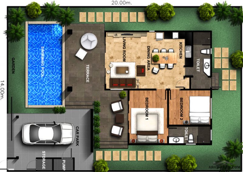 خرائط استراحات مخصصة لمشروع Pool house floor plans