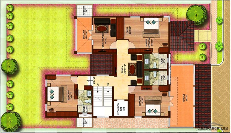 Unit Type A - 4 BHK	4296 Sqft Villa floor plans