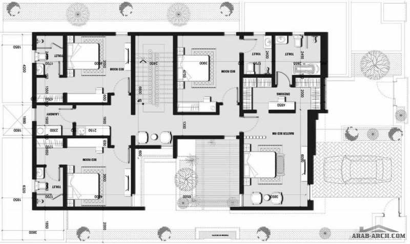 تصميم فيلا مودرن مع استغلال  و توزيع مختلف للمساحات مساحة الطابق الارضي 207 متر مربع و الطابق الاول 166 متر مربع