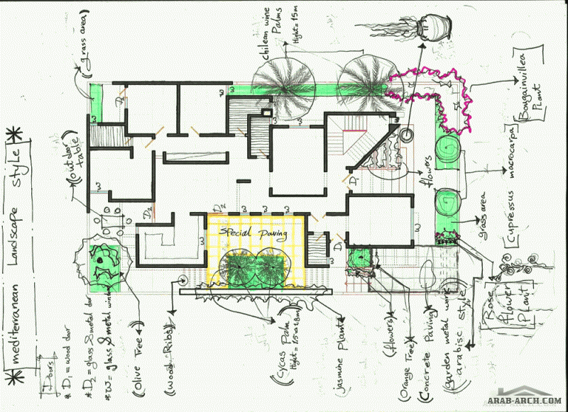 تصميم منزل و حديقة المنزل  الموقع :مصراتة ، ليبيا من أعمال Plaza Architecture  
