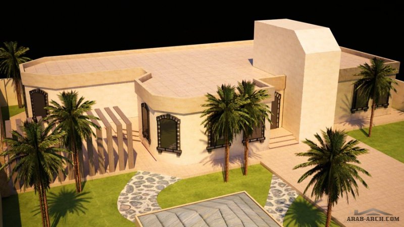 استراحة القصيم - أبو تركي مساحة البناء 210 متر مربع من اعمال معماري Ashraf nassab 