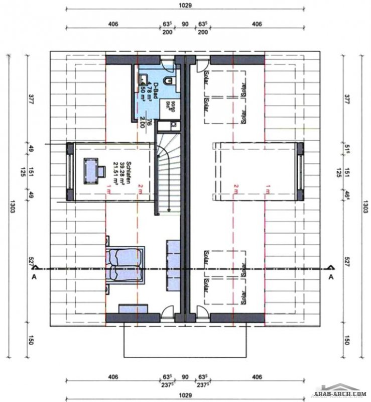 مخطط فيلا توين تركي صغير المساحة Semi-detached house floor plans 