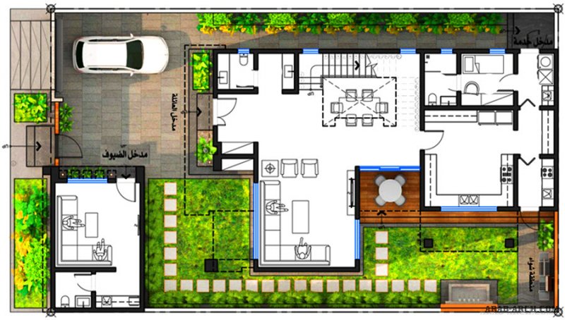 فيلا سكني التصميم النموذجي الثاني من مكتب رتيل للمهندسة منال الخباز مساحة الأرض 375 متر مربع