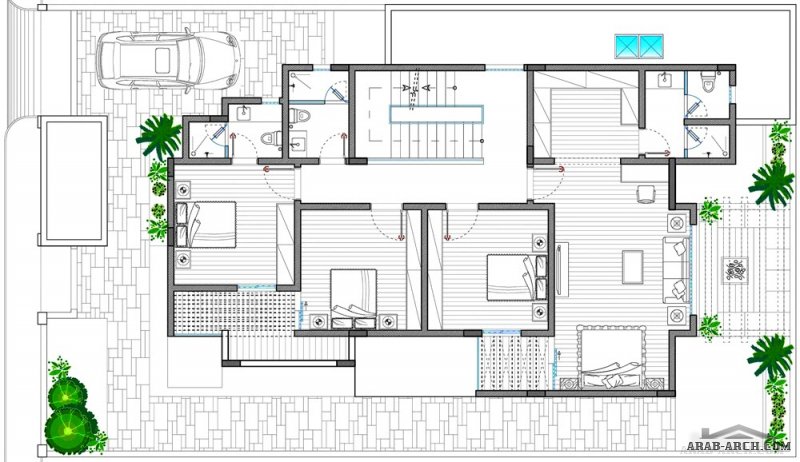 فيلا سكني التصميم النموذجي لمكتب الارين من المهندس محمد الغانم مساحة الأرض 375 متر مربع