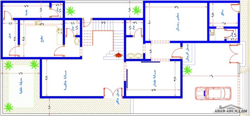 مكتب الراجحي الهندسي مخطط رائع فيلا 12*25 متر تصميم سعودي