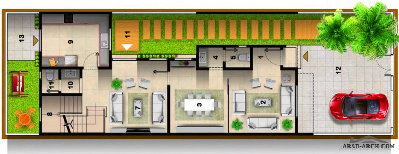 خرائط فيلا  سكني نموذج الياقوت متلاصقة  سعودي  التصميم طابقين و روف مساحة الارض 200 متر مربع