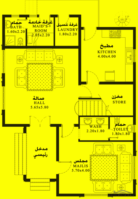 مخطط فيلا صغيرة المساحة غرف النوم 4 المساحة 245 متر مربع عدد الطوابق أرضي - أول أبعاد البيت 10.25 م x 13.95 م صمم بواسطة رواسي للاستشارات الهندسية