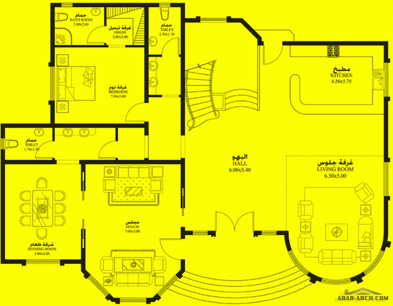 فيلا طابقين 5 غرف نوم خليجي  أبعاد البيت 20.20 م x 15.95 م  صمم بواسطة إعمار الإمارات للاستشارات الهندسية