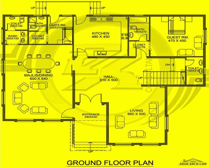 مخطط غرف النوم 5 المساحة 445 متر مربع عدد الطوابق أرضي - أول أبعاد البيت 18 م x 14.70 م  صمم بواسطة شركة الحمراء للاستشارات الهندسية