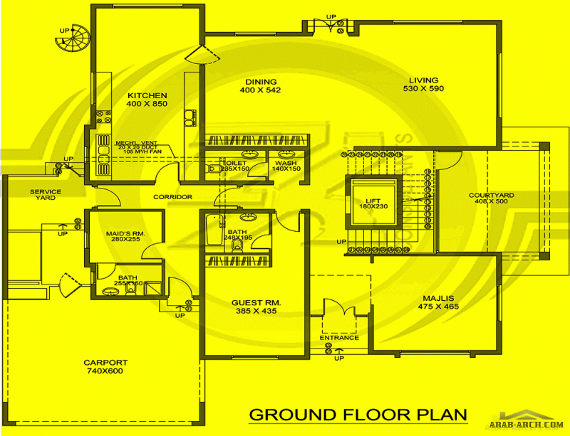 مخطط غرفنوم 5 المساحة 603 متر مربع عدد الطوابق أرضي - أول أبعاد البيت 20.75 م x 21.10 م   مسبح داخلي صمم بواسطة شركة الحمراء للاستشارات الهندسية