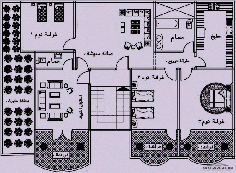   من اعمال مكتب اجيال الهندسي مخطط 17*10 متر مخطط الطابق الارضي و الاول  نظام شقق
