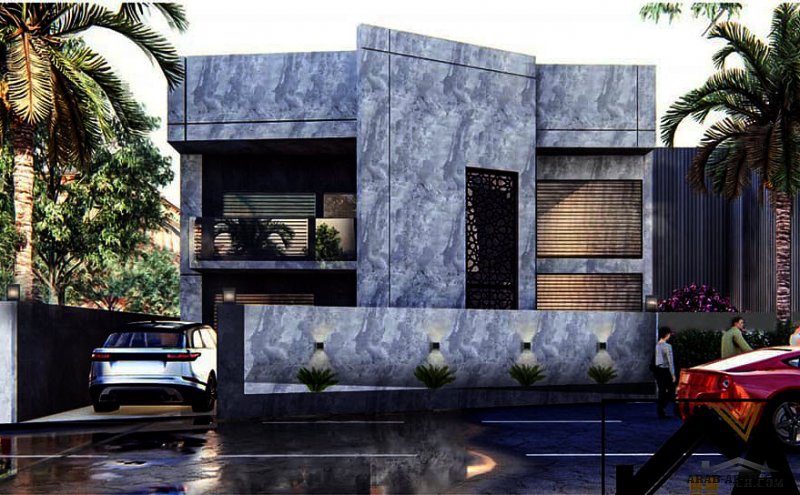 تصميم مخططات 2D لمنزل  بمساحة 240 متر مربع ، طابقين + بيت الدرج ( البيتونة ) من أعمال شركة اريكو للمقاولات العامة