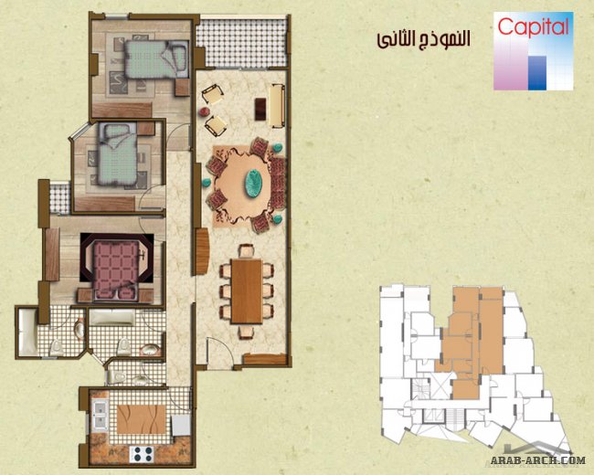 كابيتال تاور عمارة ( تجارية - إدارية – سكنية )  اسكندرية المنشية