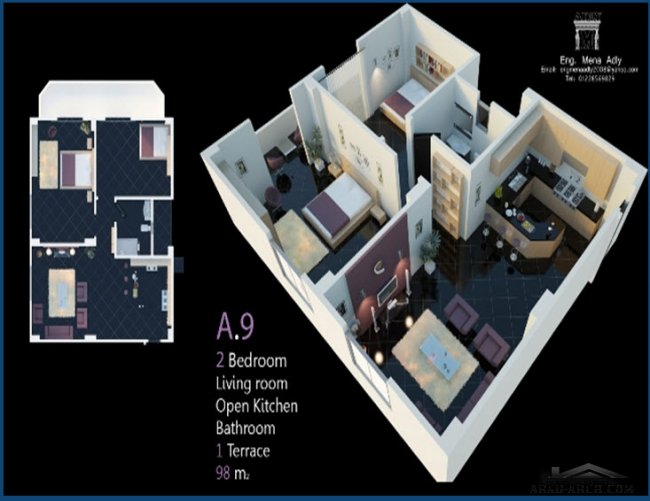 نور بالاس + المخطط 3d سكن فندقى