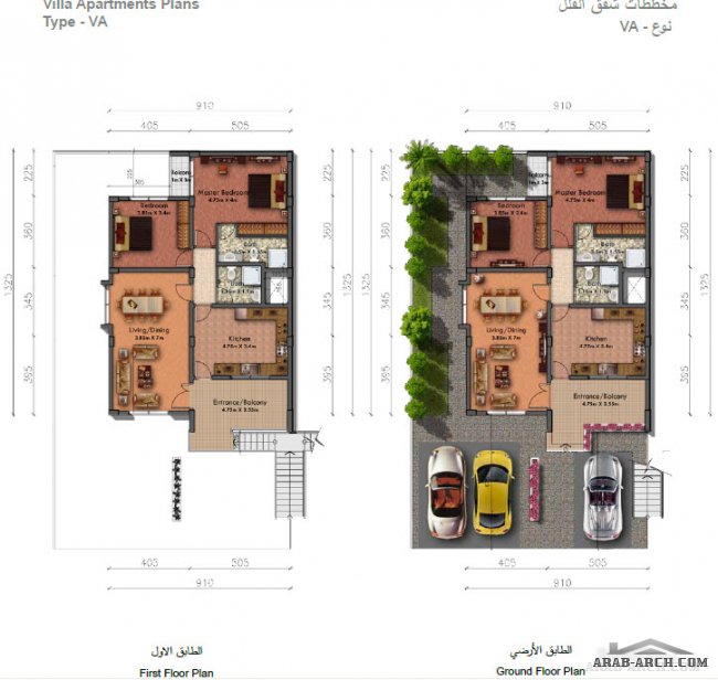 مخطط شقق الفلل( Villa Apartments Type ( VA