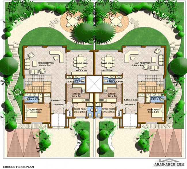 خرائط فيلات اسكان بجسكو  التجمع الخامس Villa Serena Heights Project - Town House Type C
