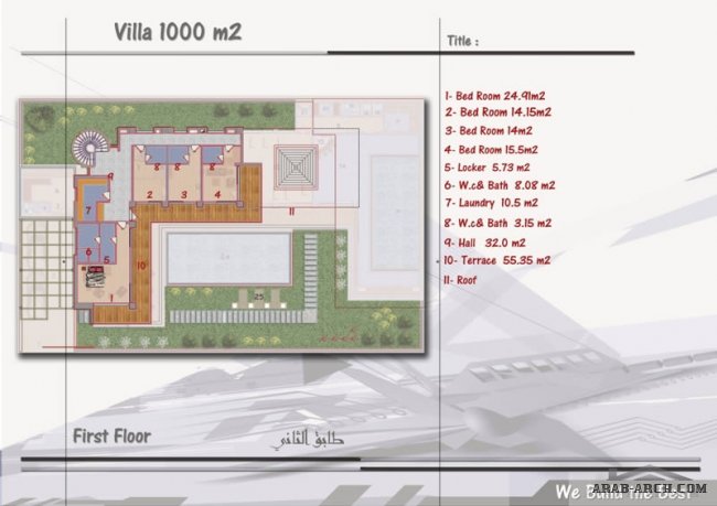 Villas Type (A) area (1000 m�) two story