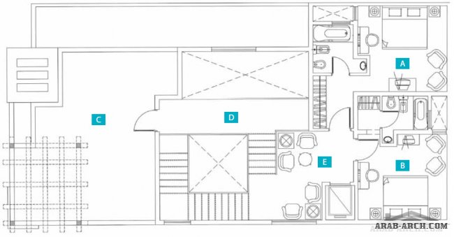 مخطط ڤلتي - النموذج الحديث - 6غرف نوم 3 طوابق  مساحة الأرض 336 متر مربع