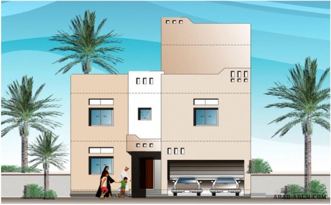 الوحدة السكنية نموذج D10 - بيوت خليجى المساحة البنائية: 255 متر ²