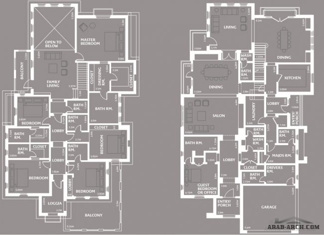 فيلا نوع 5 ب 6 غرف 707 متر مربع - مخطط المروج