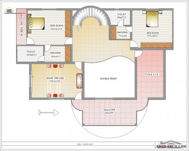 Duplex House Plan and Elevation - 4217 Sq. Ft. 