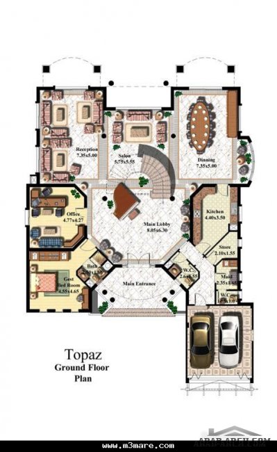 مخطط فيلا TOPAZ - فيلات دريم لاند الرائعه dreem land villas