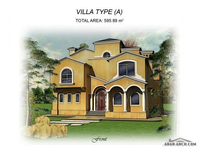 Twin villa type A Design - مساحه البناء 595.89 متر مربع