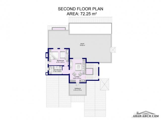 Villa Type A - مخطط اللدور الارضى 266.4 متر مربع