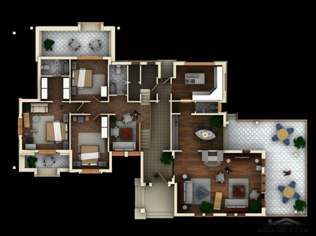 مخطط فيلا دور واحد - Modern Style Villas-فلل الطراز المودرن فى مروج النخيل (3 