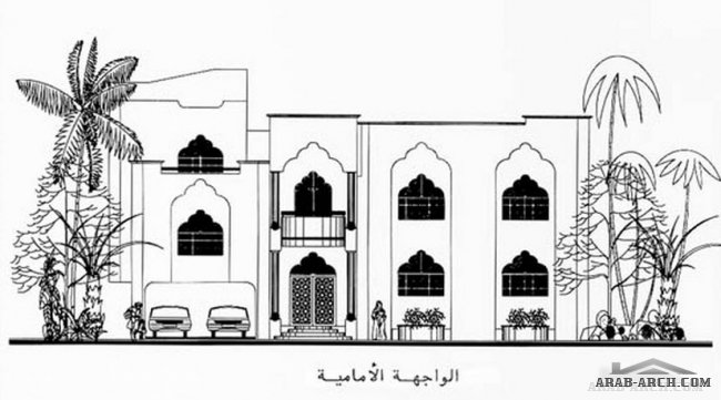 مخطط فيلا 5غرف نوم 9 حمامات - المهندس مروان عاشور
