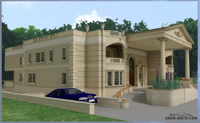 قصر رائع بالمخطط 3d luxury villa