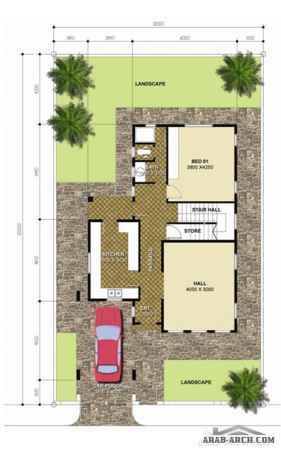 نماذج بيوت حلم العراق - النوع أ  مساحة البناء: 82 متر مربع
