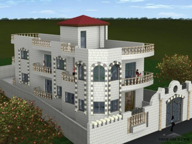 التصاميم الخارجية بالحجر للفيلات والبيوت ( 1) - مكتب المجاز للهندسه الانشائية